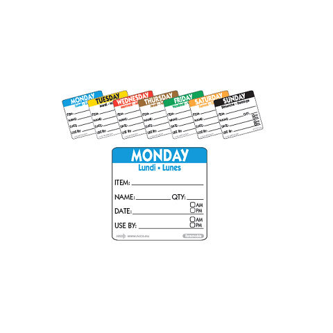REMOVABLE Day of the Week label